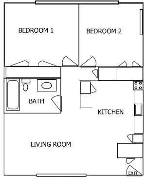 K Plaza 2 Bedroom floorplan