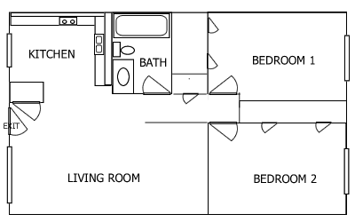 R Plaza 2 Bedroom floorplan 1