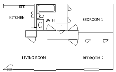 R Plaza 2 Bedroom floorplan 2