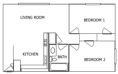 R Plaza 2 Bedroom floorplan 3