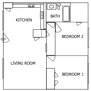 R Plaza 2 Bedroom floorplan 4